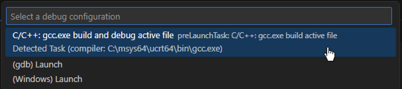 Súbor:Výber kompilátora pre C vo VS Code.png